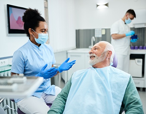 Man smiling in the dental chair